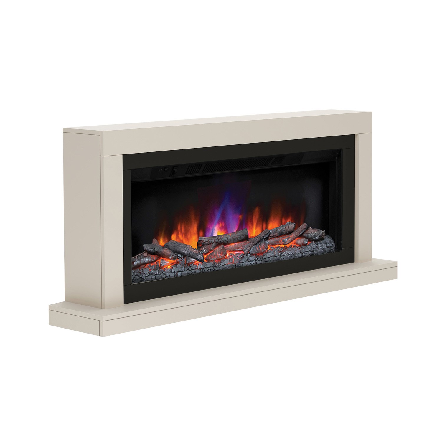 Anthracite Wall Mounted Log Effect Electric Fireplace Suite - Be Modern ...