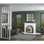 White Freestanding Fireplace Suite with Cream Stove and LED Lights - 48 Inch - Be Modern