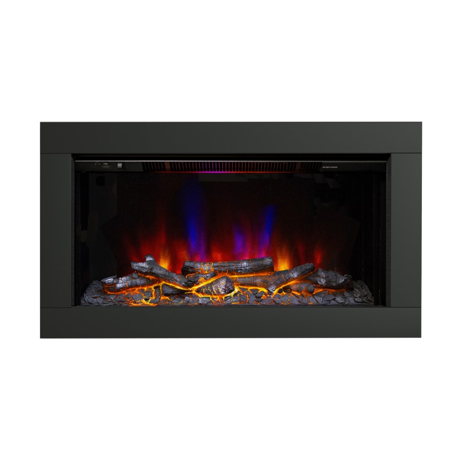 Avella Wall Inset Electric Fire Matt Black