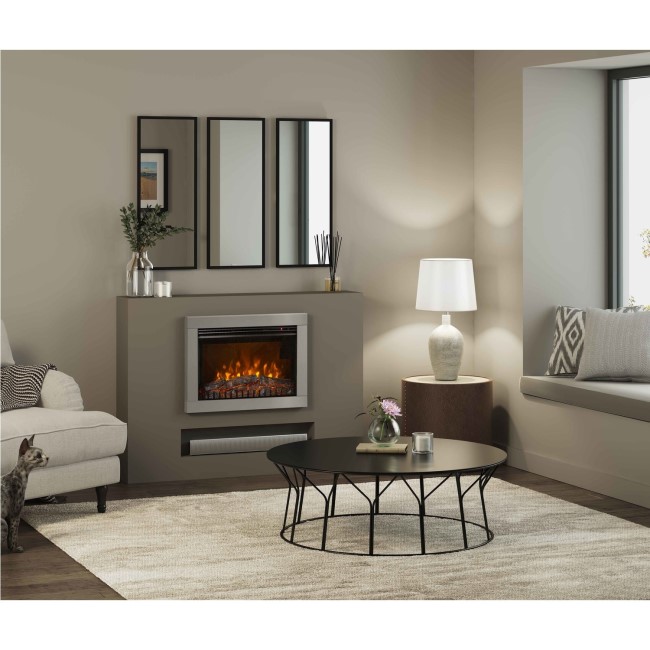 26" Adali Wall Inset Fire With Brushed Steel Trim                    