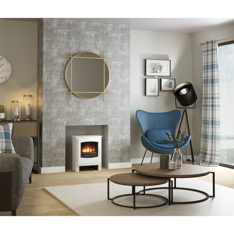 White Freestanding Electric Stove Fire - Be Modern Espire