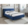 Paislee Buttoned headboard and Frame Double bed in Blue