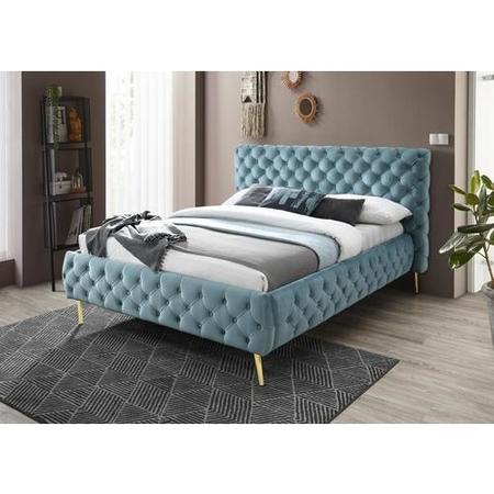Paislee Buttoned headboard and Frame Double bed in Crystal