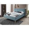 Paislee Buttoned headboard and Frame King Size bed in Crystal