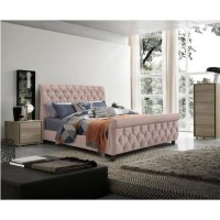 Anna Scroll Headboard and Footboard Double bed in Pink Anna Scroll Headboard and Footboard Double bed in Pink