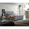 Anna Scroll Headboard and Footboard King Size bed in Grey