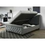 Anna Ottoman Scroll Headboard and Footboard Double bed in Grey