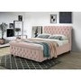 Anna Ottoman Scroll Headboard and Footboard Double bed in Pink