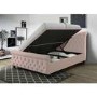 Anna Ottoman Scroll Headboard and Footboard Double bed in Pink