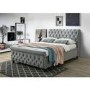 Anna Ottoman Scroll Headboard and Footboard King Size bed in Grey