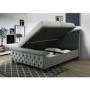 Anna Ottoman Scroll Headboard and Footboard King Size bed in Grey