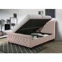 Anna Ottoman Scroll Headboard and Footboard King Size bed in Pink