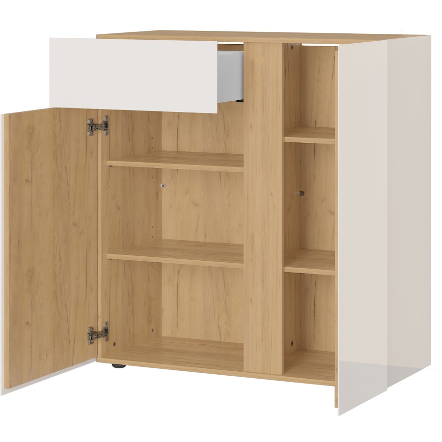 White Sideboard with Navarra Oak Top