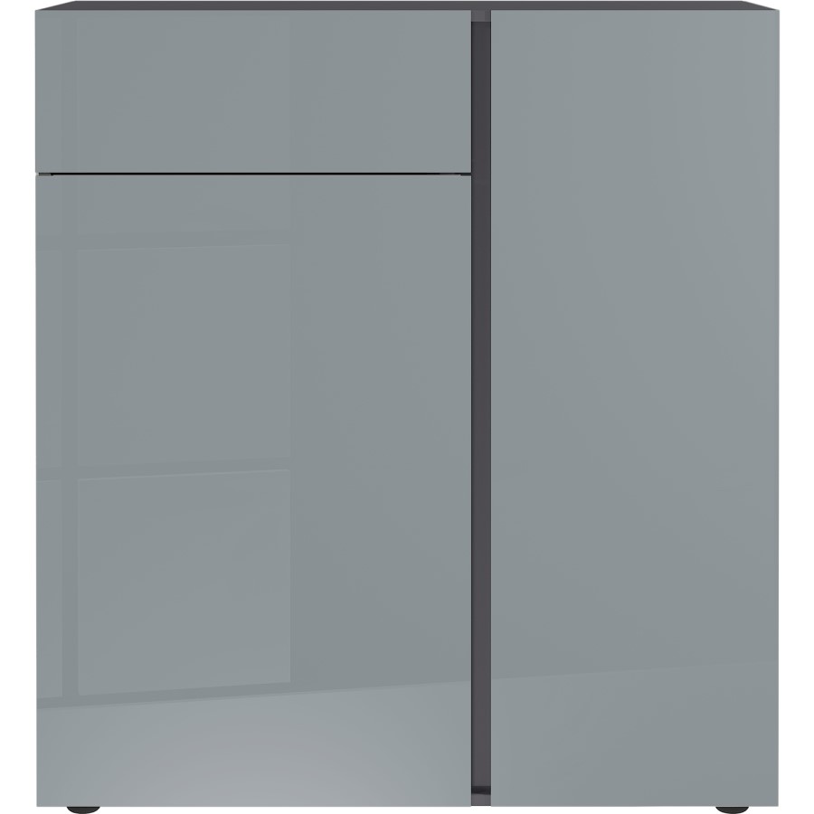 Grey Sideboard with Shelves & Drawer