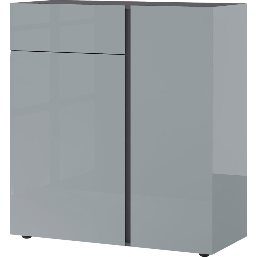 Grey Sideboard with Shelves & Drawer