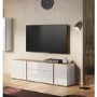 White High Gloss & Wood TV Unit