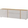 White High Gloss & Wood TV Unit