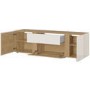 White High Gloss & Wood TV Unit