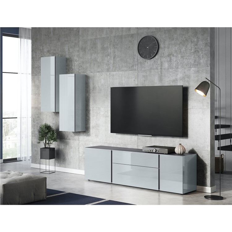 Grey Gloss TV Unit