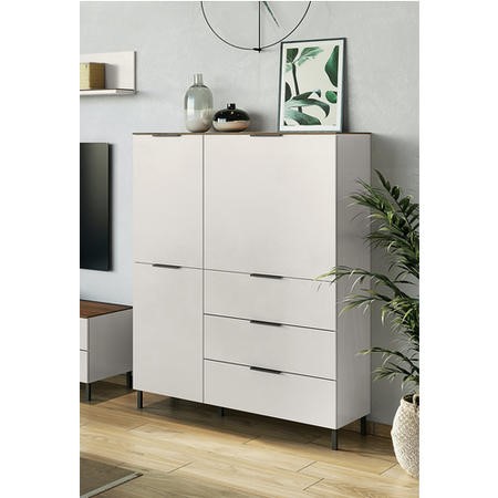 Tall Sideboard in White - Furniture123