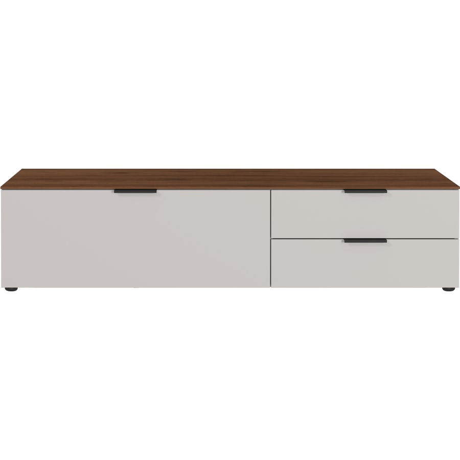 WhiteTV Unit with Wooden Top