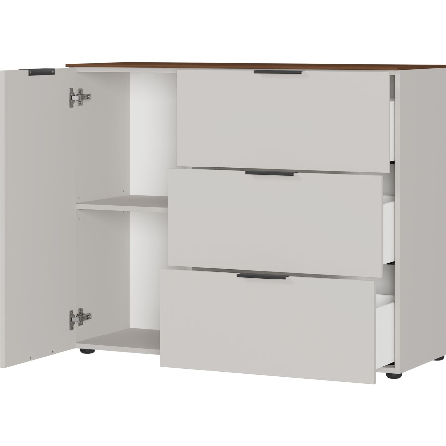 White Sideboard with 3 Drawers & 1 Door