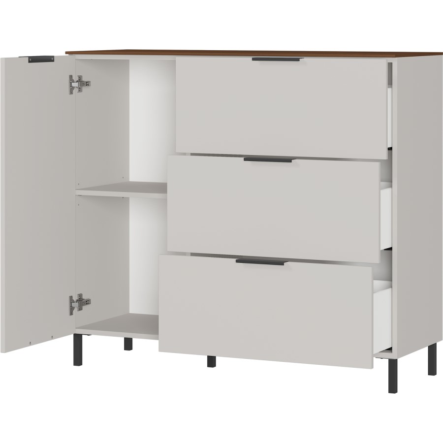 White Sideboard with 3 Drawers & 1 Door