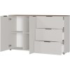 White Sideboard with 2 Cupboards and 3 Drawers