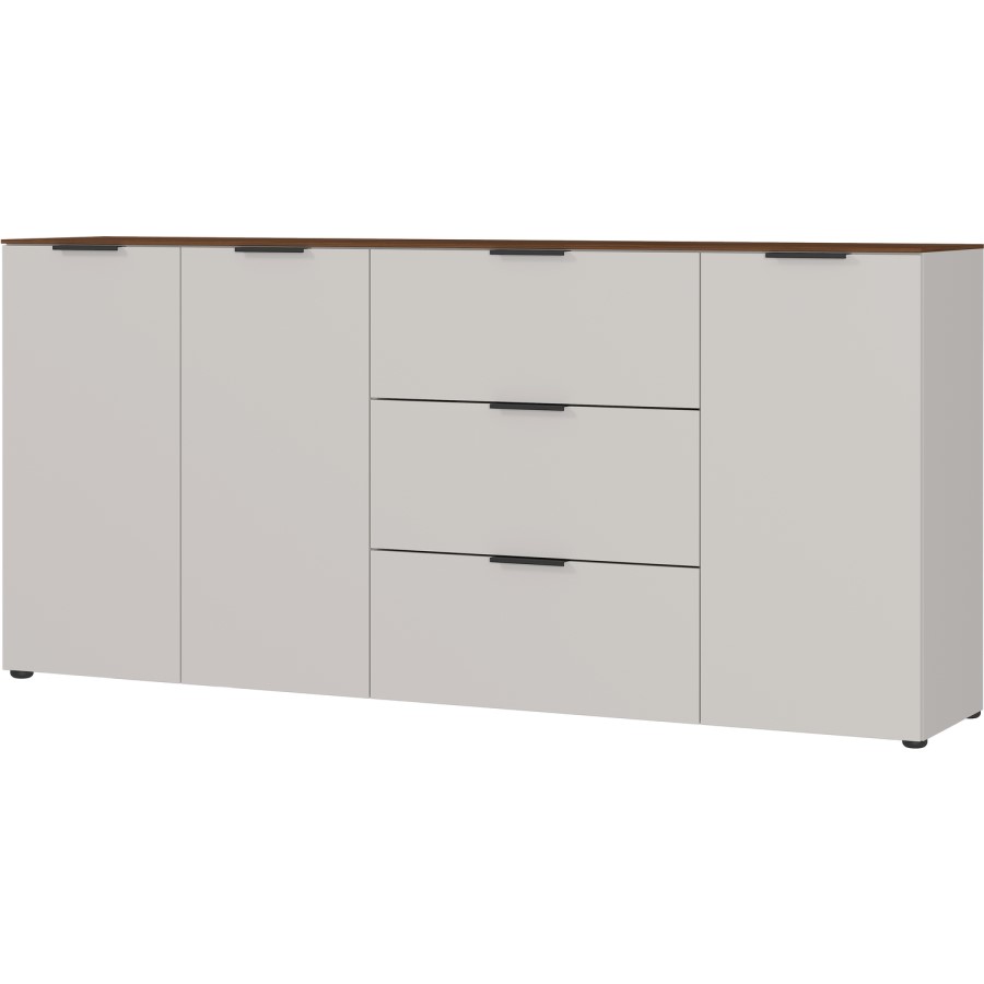 Extra Large White Sideboard with 3 Cupboards & 3 Drawers