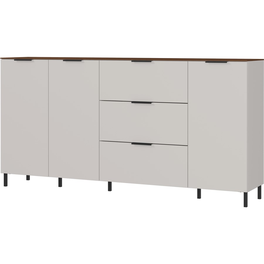 Extra Large White Sideboard with 3 Cupboards & 3 Drawers