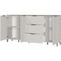 Extra Large White Sideboard with 3 Cupboards & 3 Drawers
