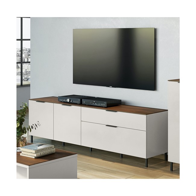 Cream TV Unit with Storage Cupboards - TV's up to 70" - California