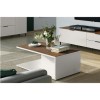California White Gloss Coffee Table with Wood Top