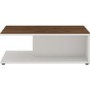 California White Gloss Coffee Table with Wood Top