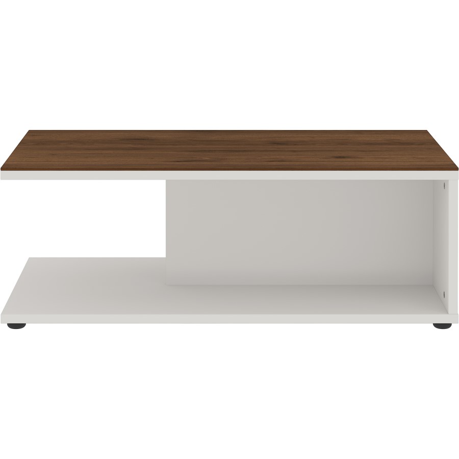 California White Gloss Coffee Table with Wood Top