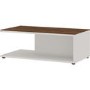 California White Gloss Coffee Table with Wood Top