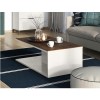 California White Gloss Coffee Table with Wood Top