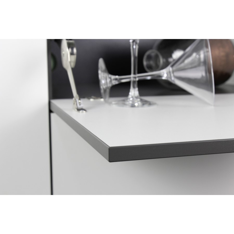 Veluva White & Grey Tall Drinks Cabinet