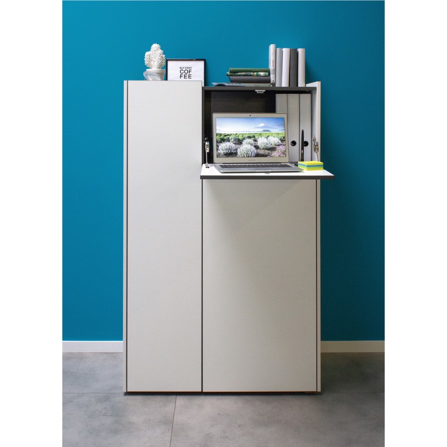 Veluva White & Grey Tall Drinks Cabinet