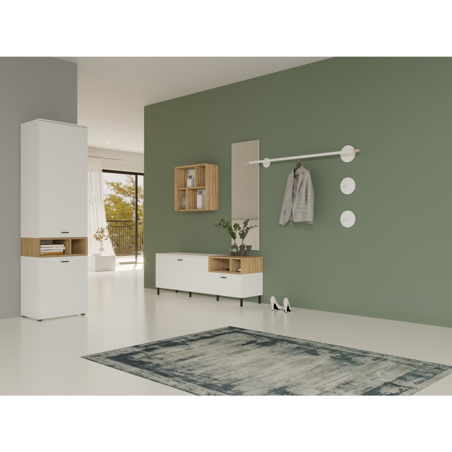 Coruna Tall White Display Cabinet