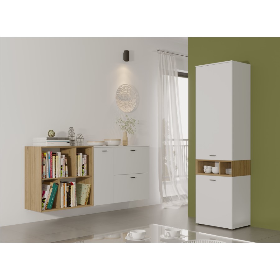 Coruna Tall White Display Cabinet