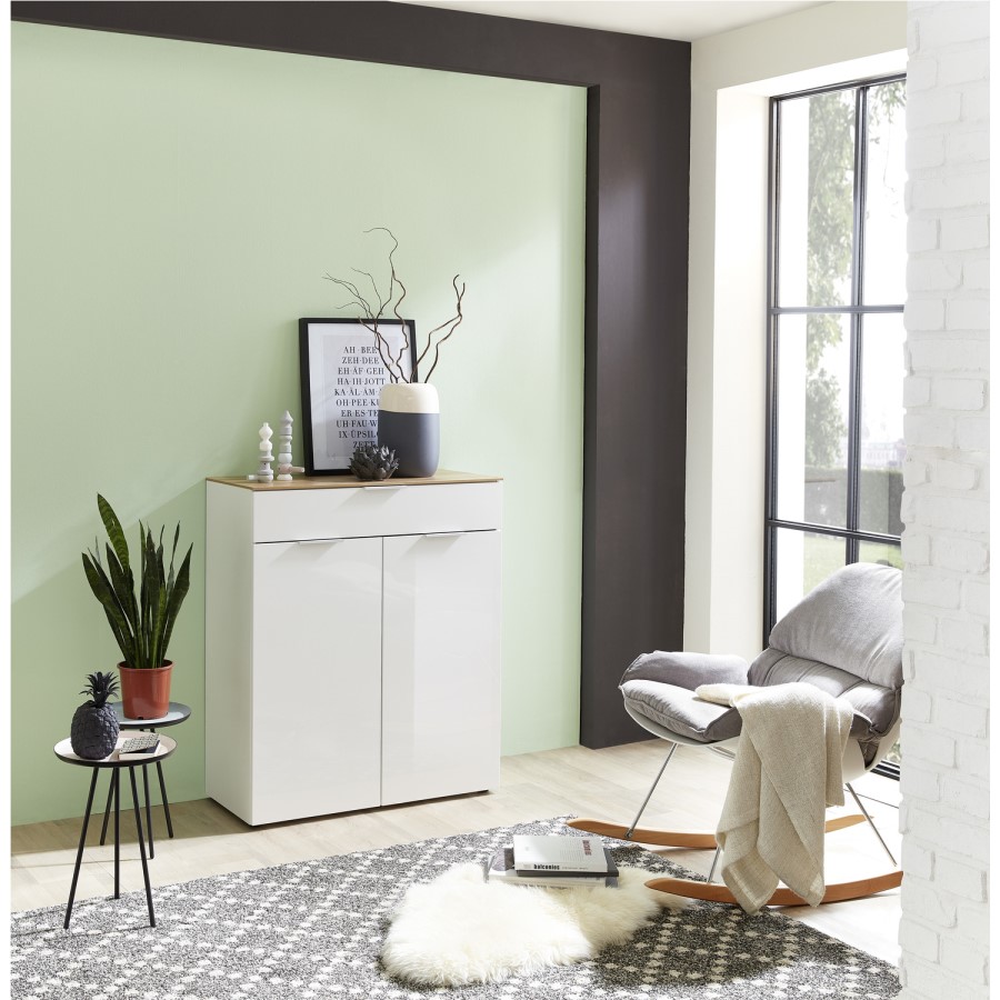 Cetano White & Wood Sideboard