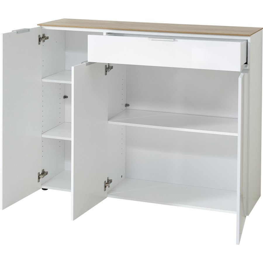 Large Sideboard White & Wood -  Cetano
