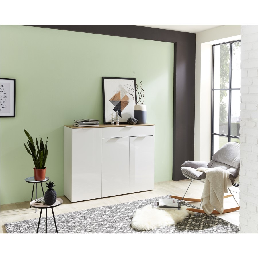 Large Sideboard White & Wood -  Cetano