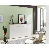 Extra Large 4 Door Sideboard - Cetano White & Wood
