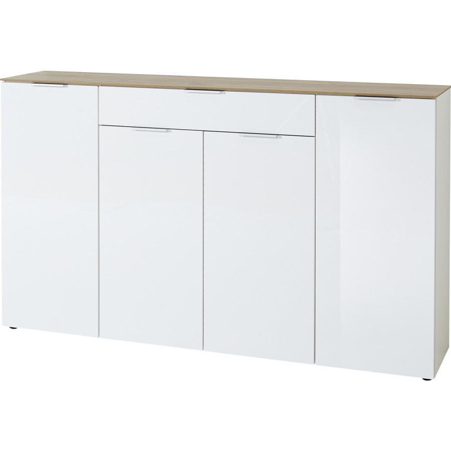 Extra Large 4 Door Sideboard - Cetano White & Wood