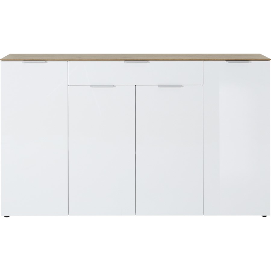 Extra Large 4 Door Sideboard - Cetano White & Wood
