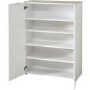 Cetano White Gloss Shoe Cabinet with Oak Top