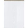 Cetano White Gloss Shoe Cabinet with Oak Top