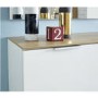 Cetano White Gloss Shoe Cabinet with Oak Top